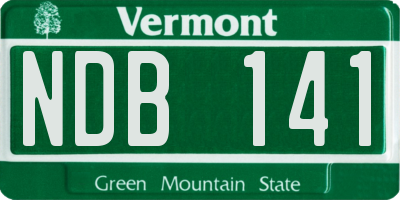 VT license plate NDB141
