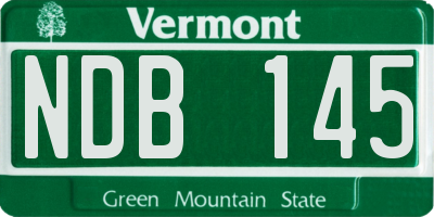 VT license plate NDB145