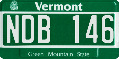 VT license plate NDB146