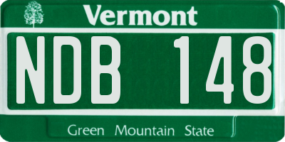 VT license plate NDB148