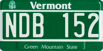 VT license plate NDB152