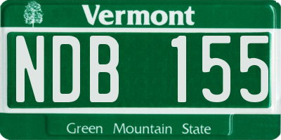 VT license plate NDB155
