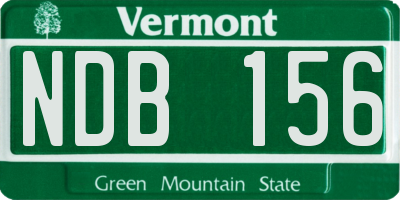 VT license plate NDB156