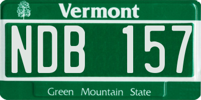 VT license plate NDB157