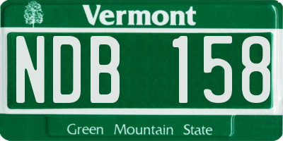 VT license plate NDB158
