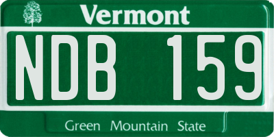VT license plate NDB159