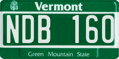 VT license plate NDB160