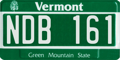 VT license plate NDB161