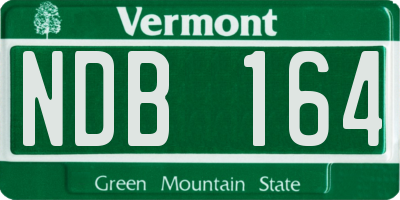 VT license plate NDB164