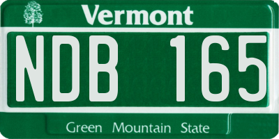 VT license plate NDB165