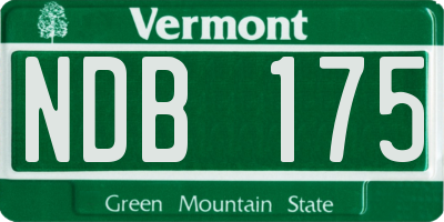 VT license plate NDB175