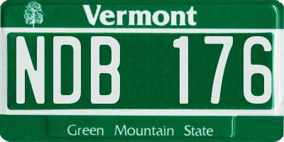 VT license plate NDB176