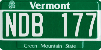 VT license plate NDB177