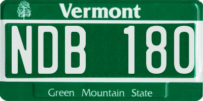 VT license plate NDB180