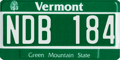 VT license plate NDB184