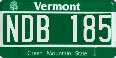 VT license plate NDB185