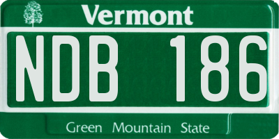 VT license plate NDB186