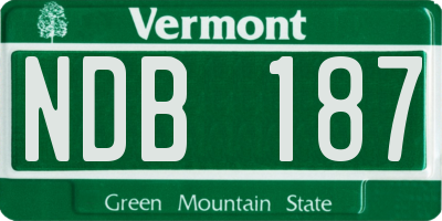 VT license plate NDB187
