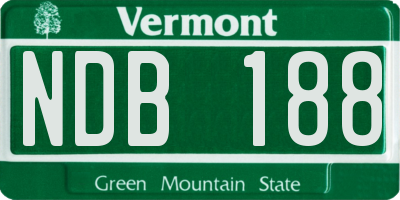 VT license plate NDB188
