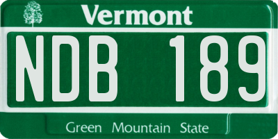 VT license plate NDB189
