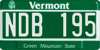 VT license plate NDB195