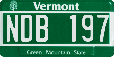 VT license plate NDB197