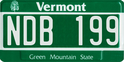 VT license plate NDB199