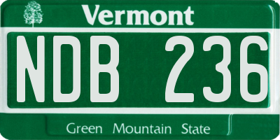 VT license plate NDB236