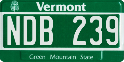 VT license plate NDB239