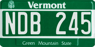 VT license plate NDB245