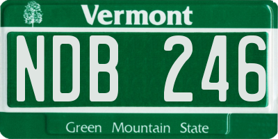 VT license plate NDB246