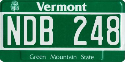 VT license plate NDB248