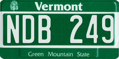 VT license plate NDB249