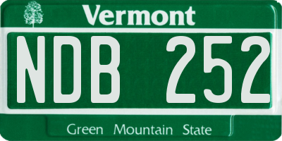 VT license plate NDB252