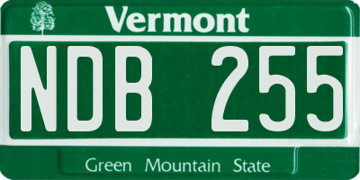 VT license plate NDB255