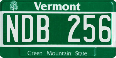 VT license plate NDB256