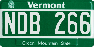 VT license plate NDB266
