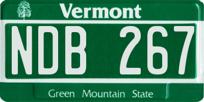 VT license plate NDB267