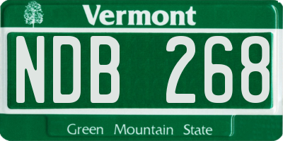 VT license plate NDB268