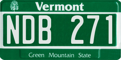 VT license plate NDB271