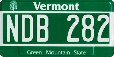 VT license plate NDB282