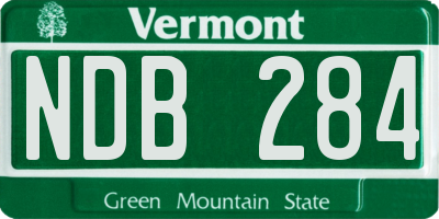 VT license plate NDB284