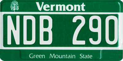 VT license plate NDB290