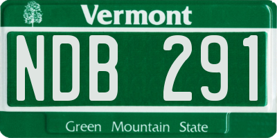 VT license plate NDB291