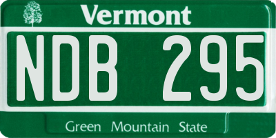 VT license plate NDB295