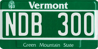 VT license plate NDB300