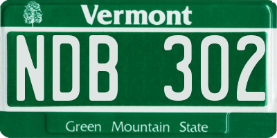 VT license plate NDB302
