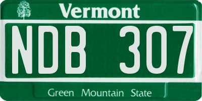VT license plate NDB307
