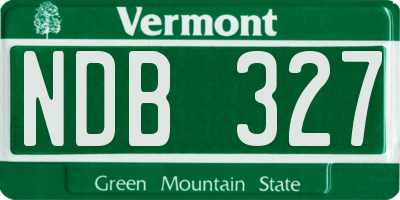 VT license plate NDB327
