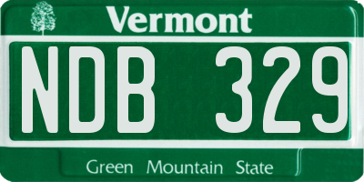 VT license plate NDB329